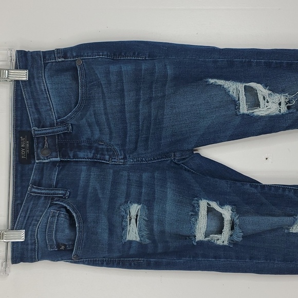 Judy Blue Skinny Fit Jeans Ripped Distressed Stretch Womens 26 Medium Wash - Picture 2 of 10